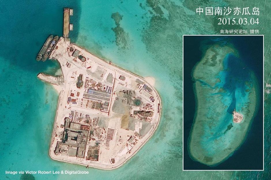 南海填海造岛最新进展图，科技重塑南海新貌的巨献